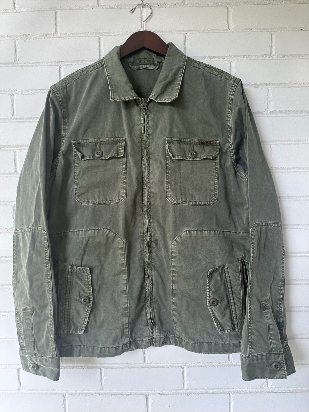 Lucky Brand Men's Military Utility Field Jacket - Olive Green - L